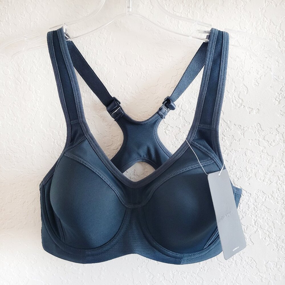NWT Syrokan Sports Bra Size 32C Racerback Underwire Running New Forest Green